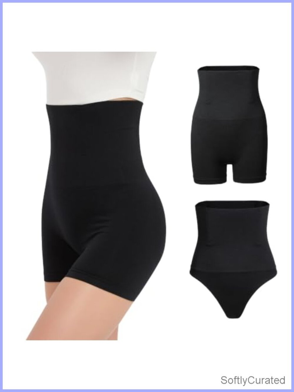 High Waist Tummy Control Thong & Boyshort Shaping Briefs Nylon Shapewear
